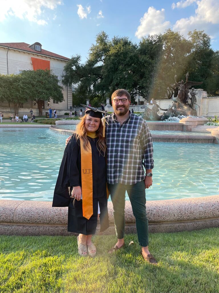 Celebrated Lexie getting her Masters Degree in 100 degree Austin, TX heat!