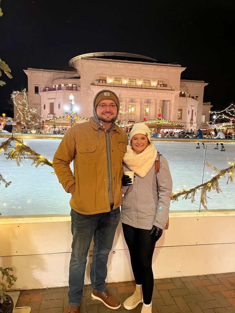 We spent our first Christmas together and went to the Christkindlmarkt in Carmel. 
