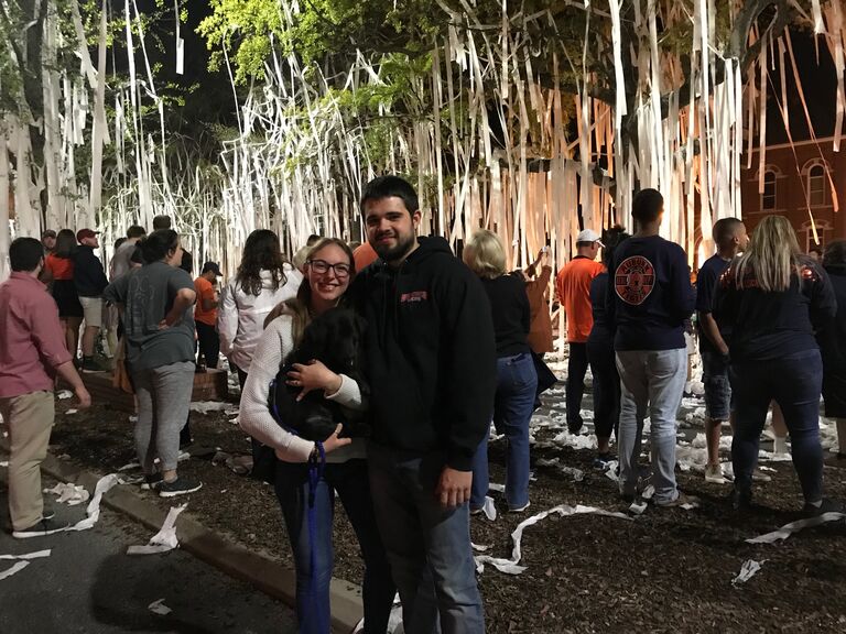 While living in Auburn, Alabama - Samantha & Peter joined the towns celebration riot and tee-pee'd downtown Aubrun! This came immediately after the Auburn Universities Men's Basketball team won against the North Carolina Tar Heels in the Elite Eight gaining them play time in the Final Four!