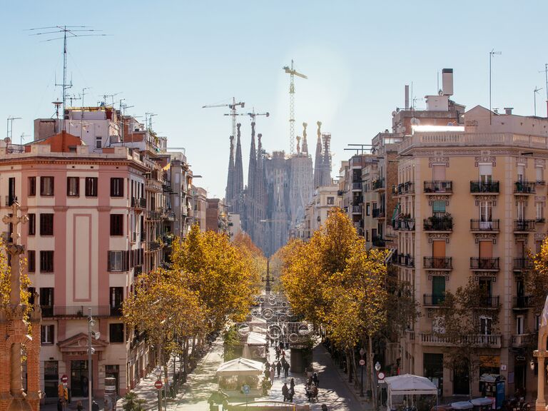 Barcelona, Spain on a cozy October morning