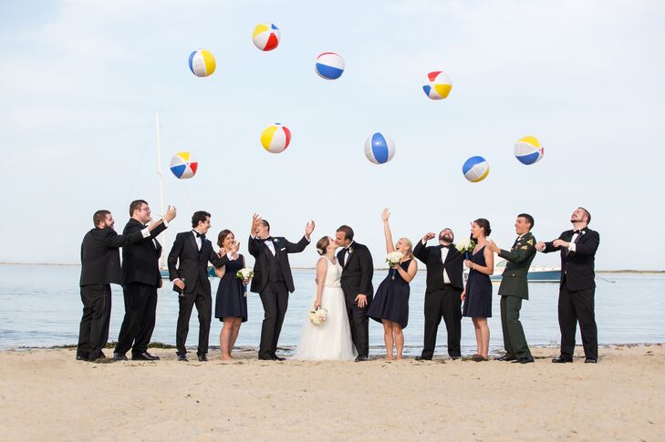 A Whimsical Beach Ball Celebration With The Navy Blue