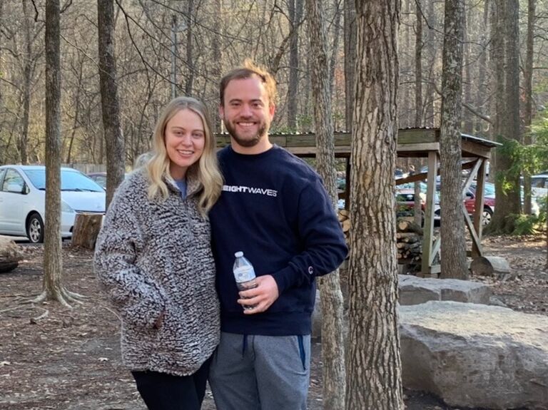 …And spent time the next day running off all the Indian food at a 10K. (At least, Hunter did, and Marah was there to cheer him on!)