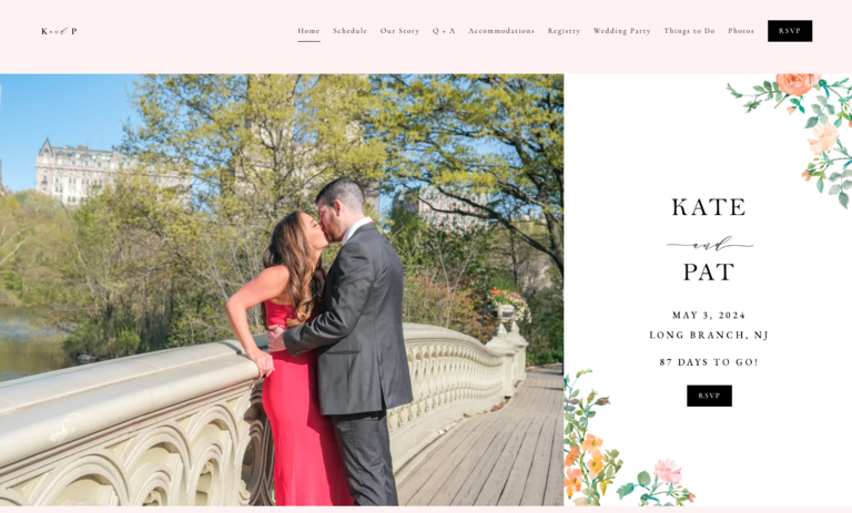 wedding website our story example