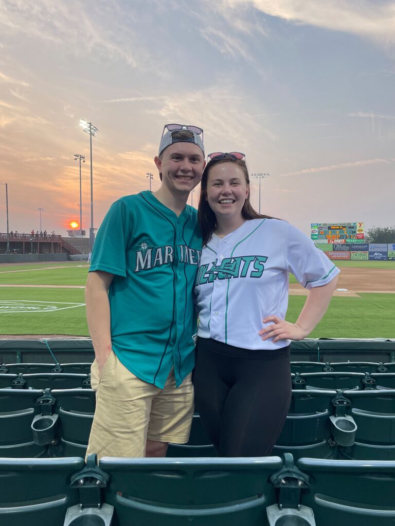 Zoe and Caleb’s first baseball game together. 