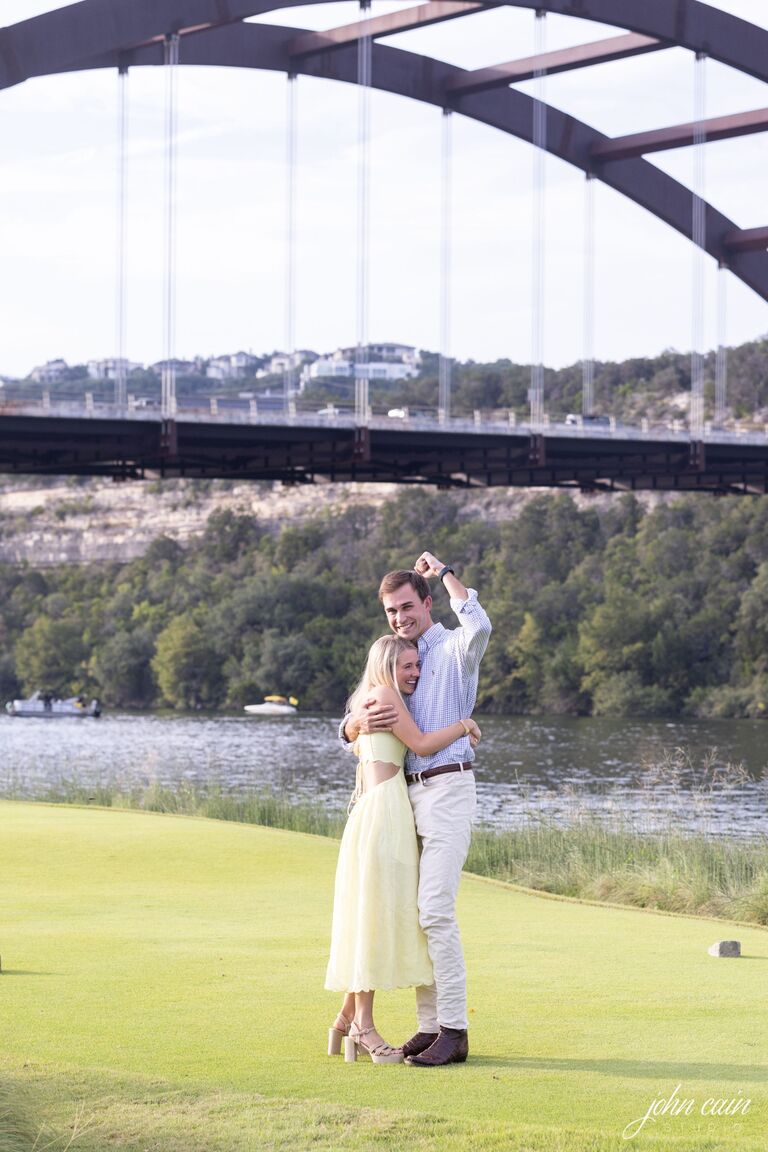 Charles proposed to Fields in the same place they went on their first date! 