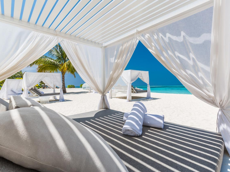 Beachside relaxation at LUX South Ari Atoll