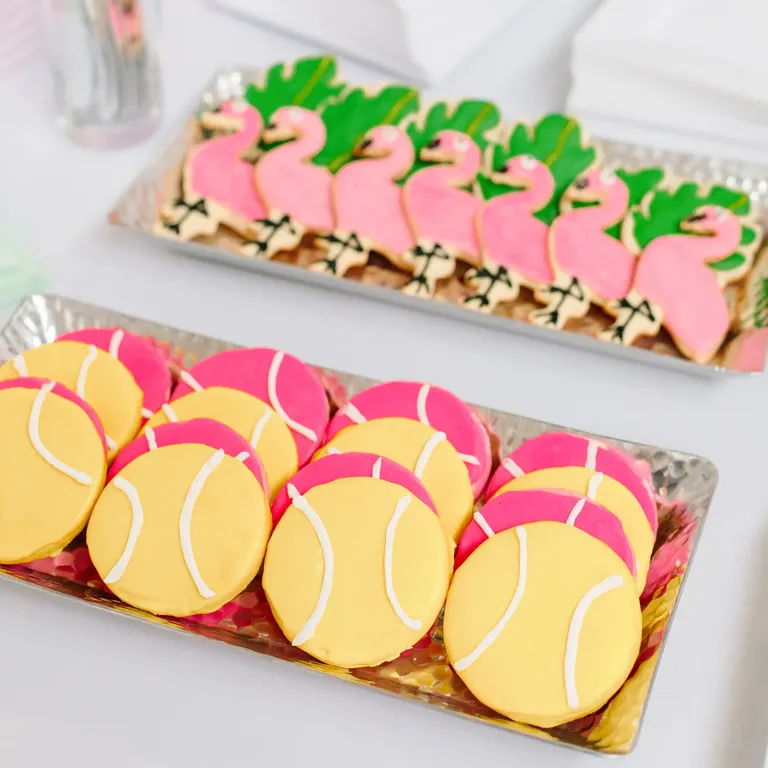Colorful cookies engagement party dessert idea