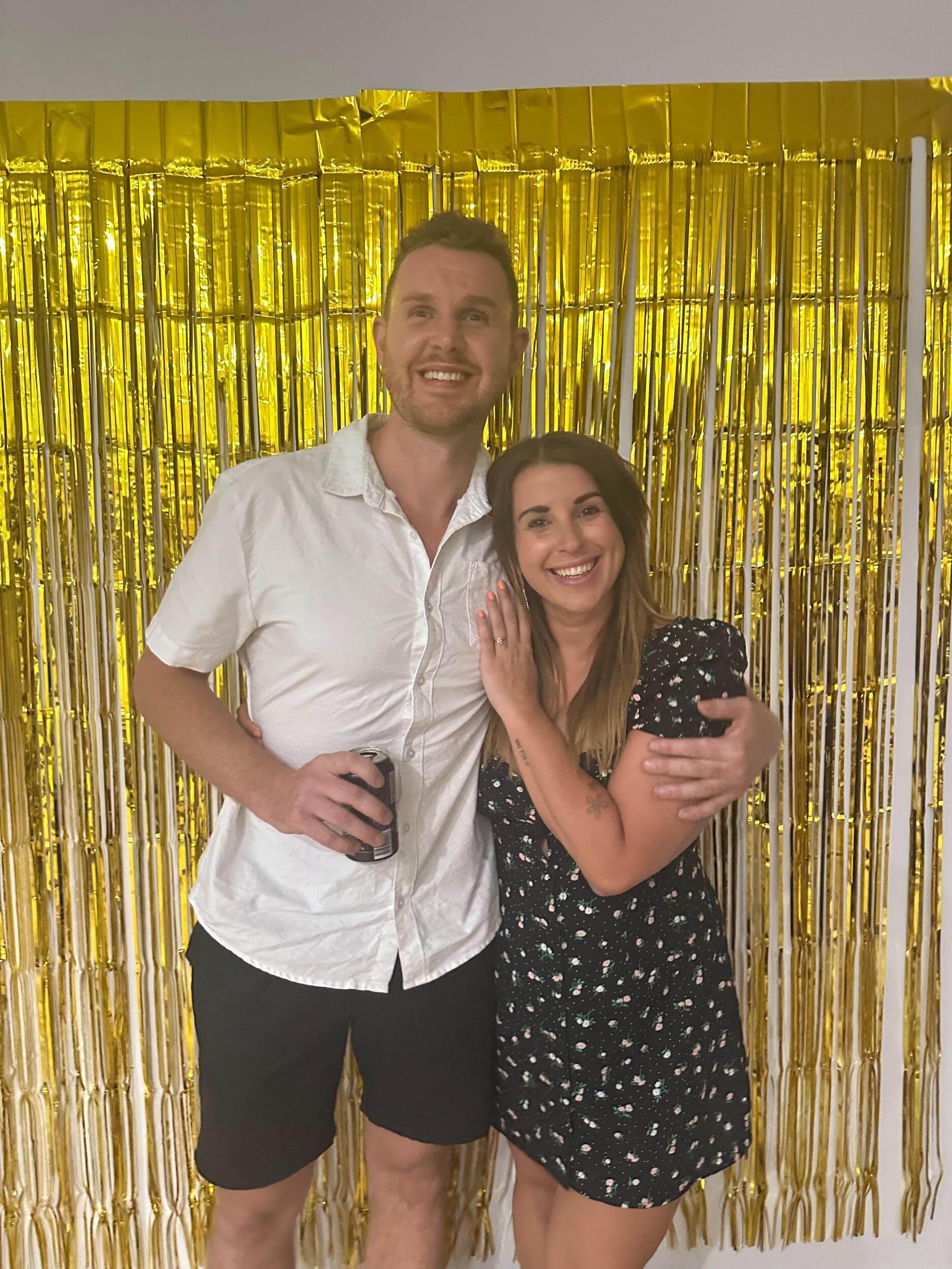 First (and only) New Years together engaged, just a little bit excited to come into our year