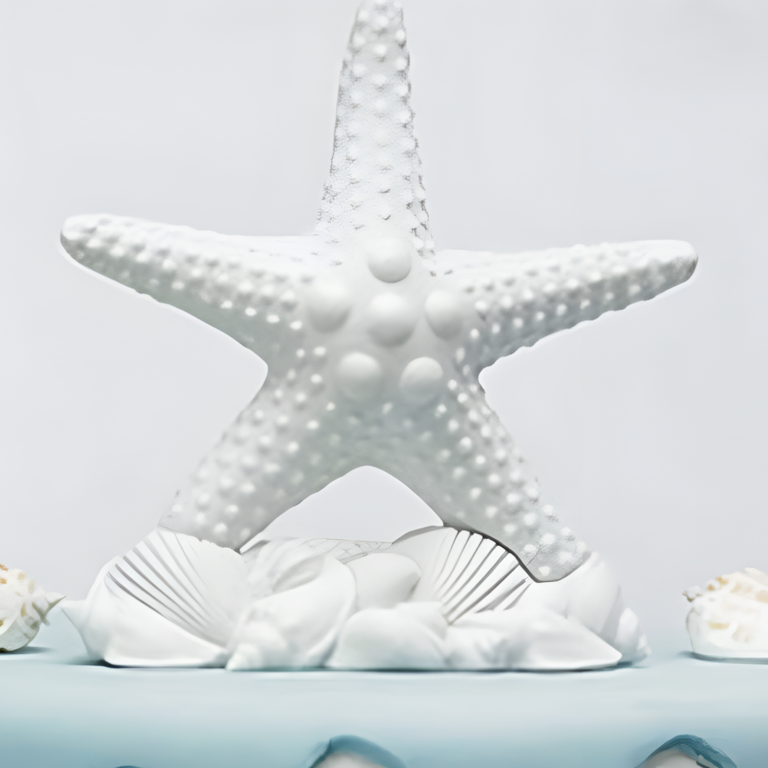 Starfish mermaid bachelorette party cake topper