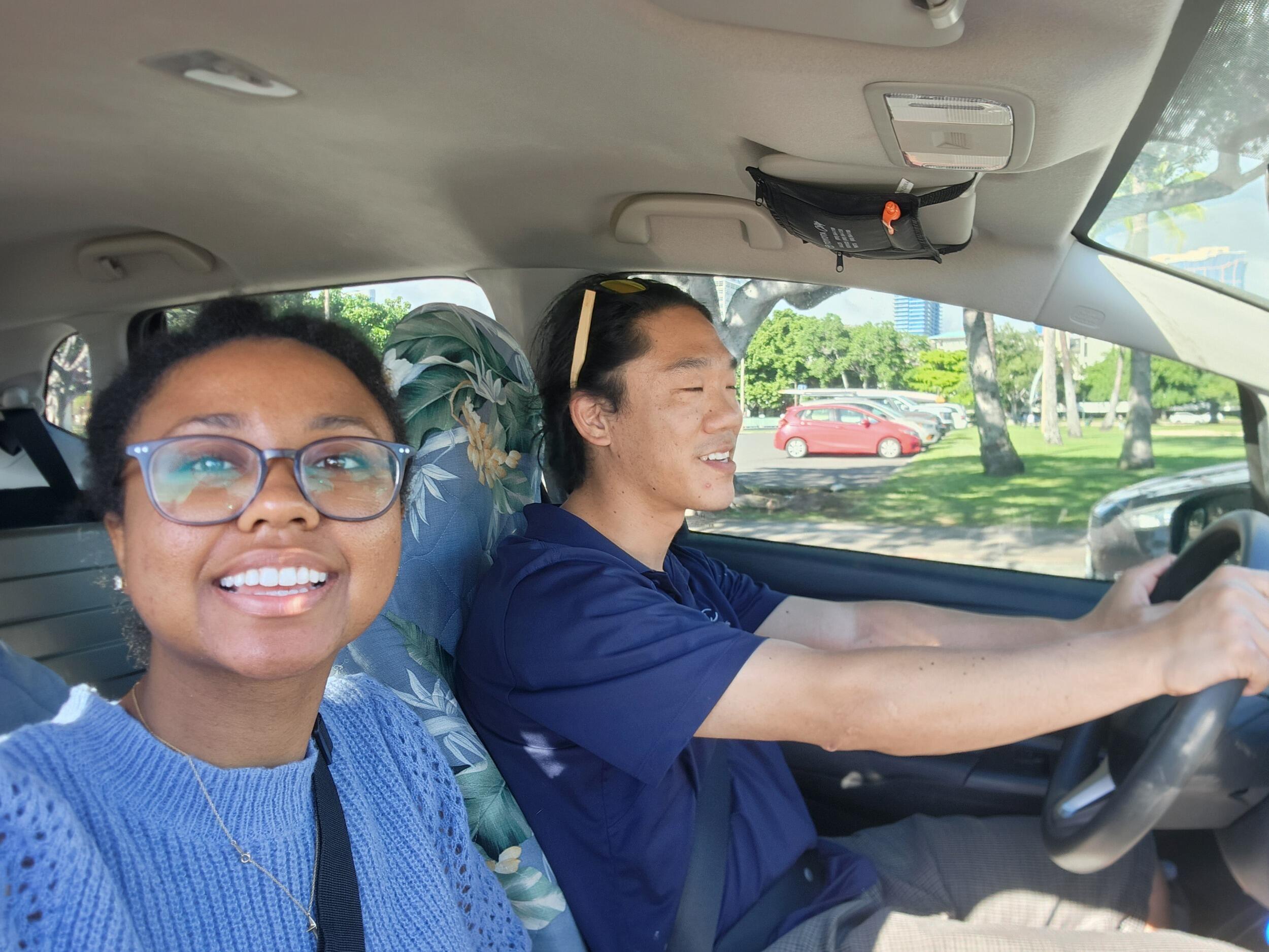 Driving around at Stephens hometown