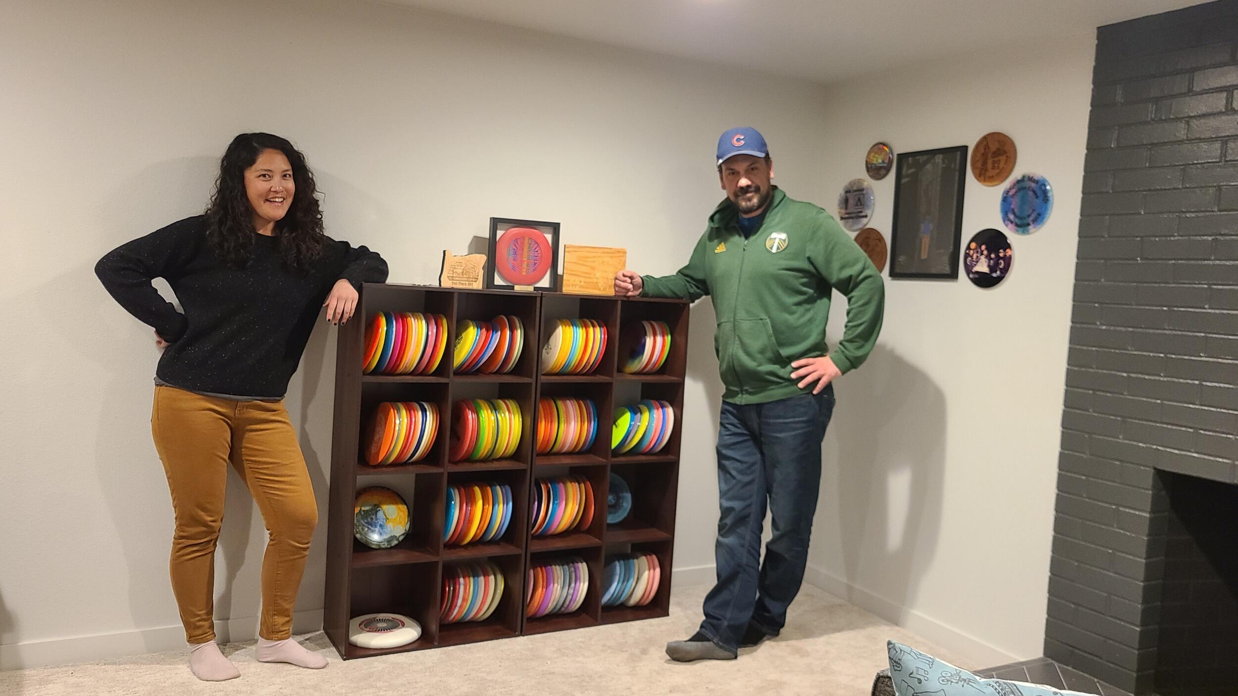 Their growing disc collection requires an upgrade to the basement storage solution. Little did Ashley and Martin know, they would quickly outgrow this generous shelving unit!
