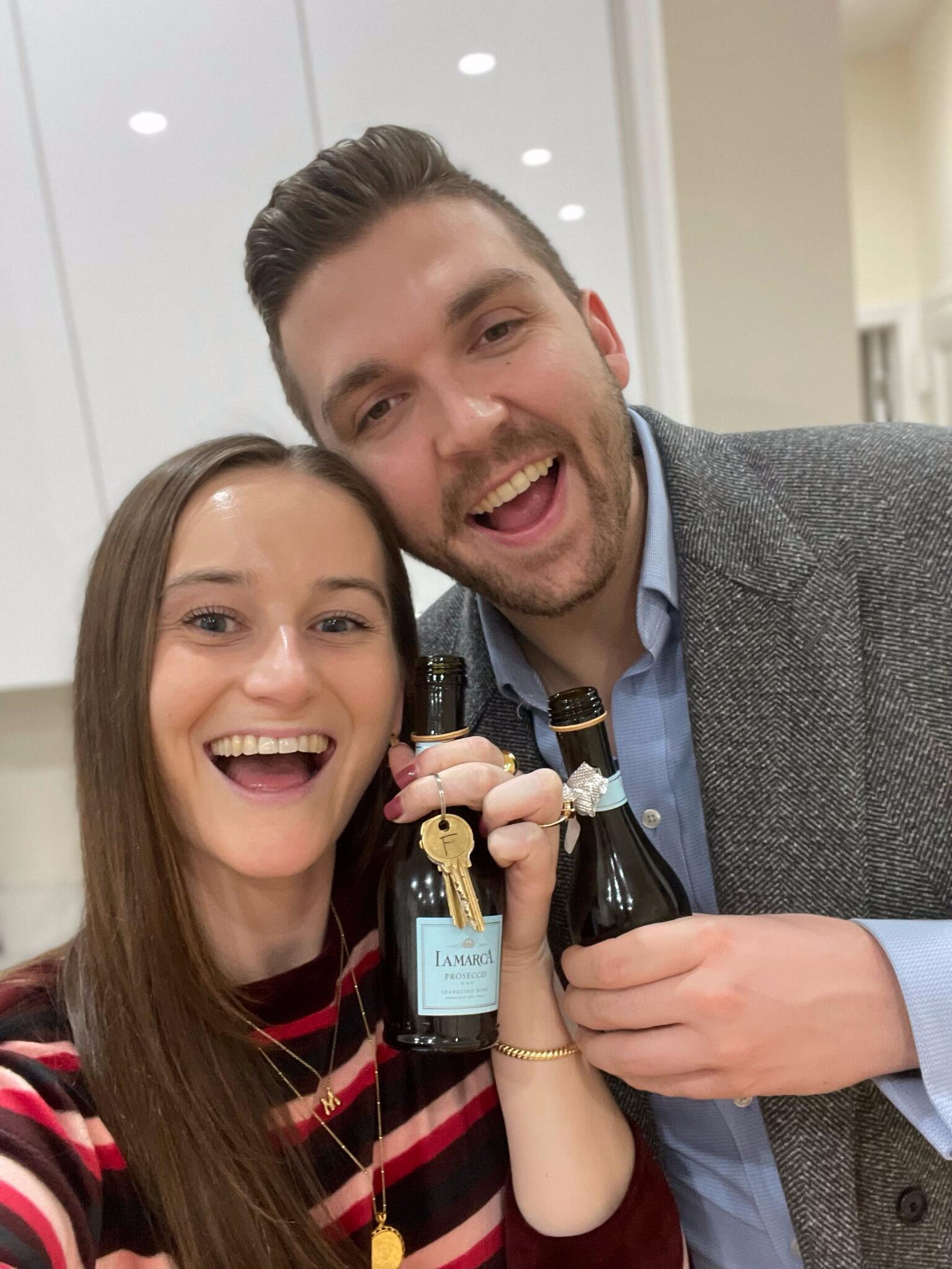 We unlock the door to our first apartment together for the first time!