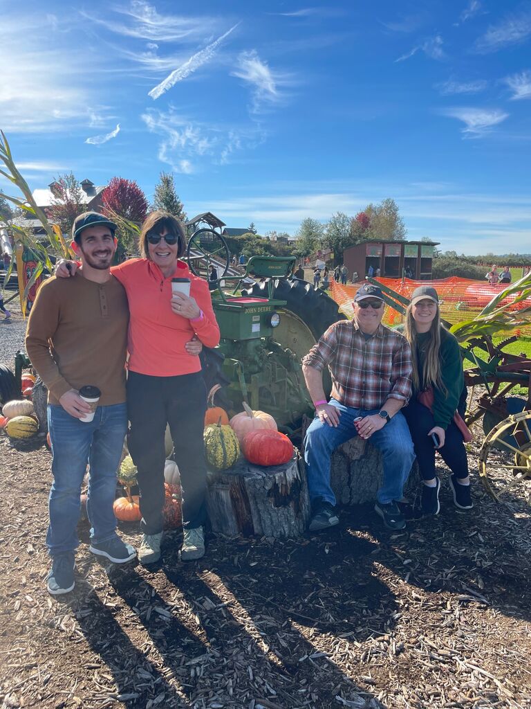 Pumpkin picking with Trace and Lauren's family