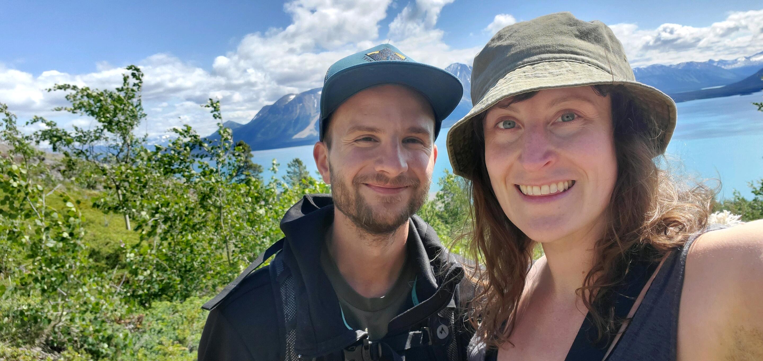 Luke & Aimee in the Yukon! We paddled the Yukon River, hiked a mountain in Atlin, and placed some bets at Diamond Tooth Gertie's in Dawson City