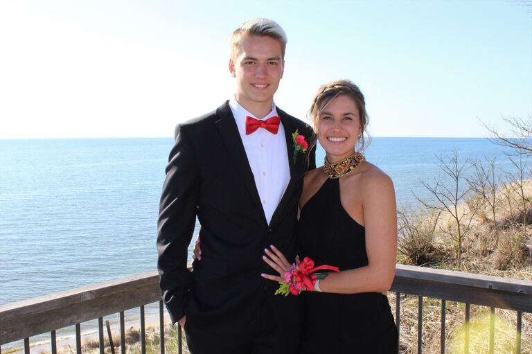 Senior Prom, yes he still had his bleached hair.