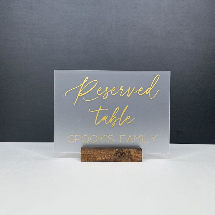 Frosted acrylic rustic wedding sign from Minted. 