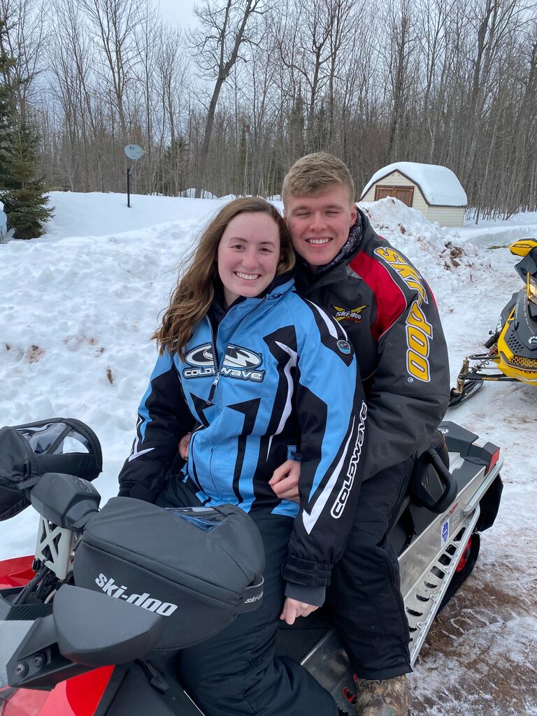 I took Brady to my grandparents cabin in the upper penisula of michigan and showed him around snowmobile style. 