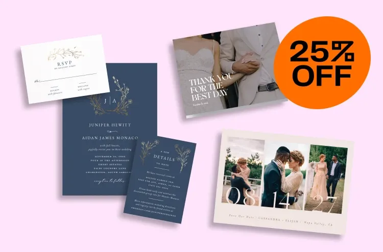 25% off all wedding paper