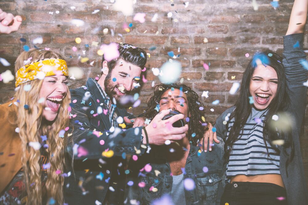 adults celebrating a birthday party