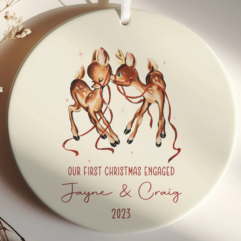 First Christmas Engaged Ornament engagement gift idea from parents
