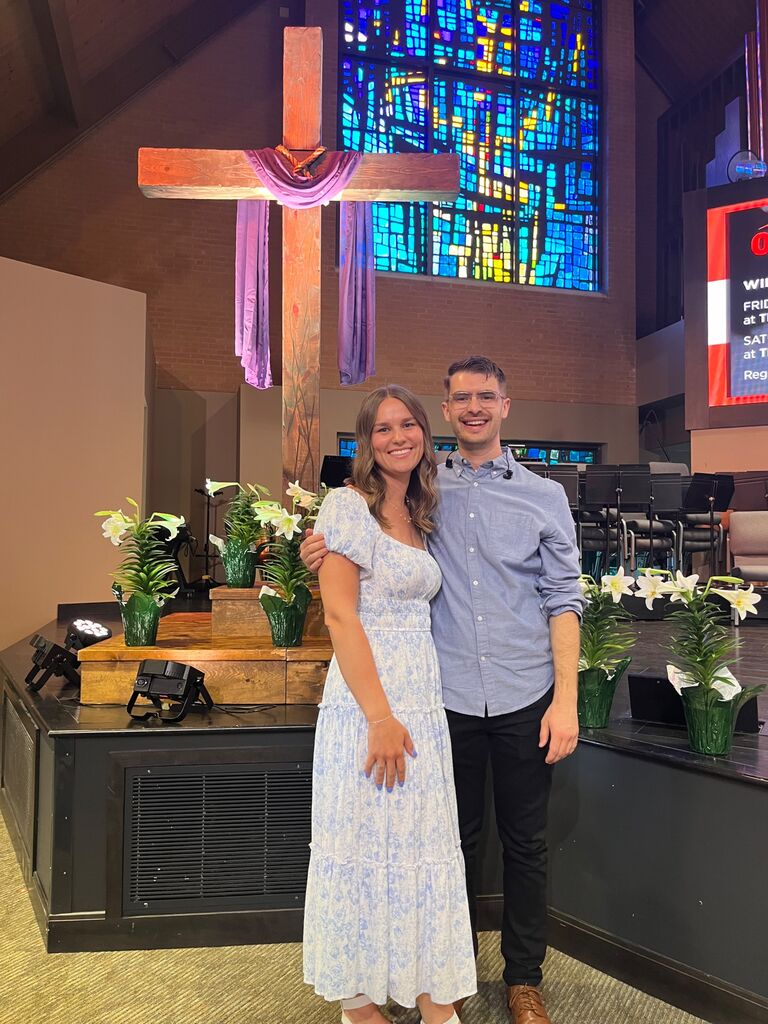 Singing together at church on Easter! Emma finally got to see Mike's perspective on Sundays and Mike learned Emma loves serving with him at church!