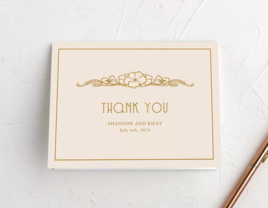 Classic gold 'thank you' wedding shower card