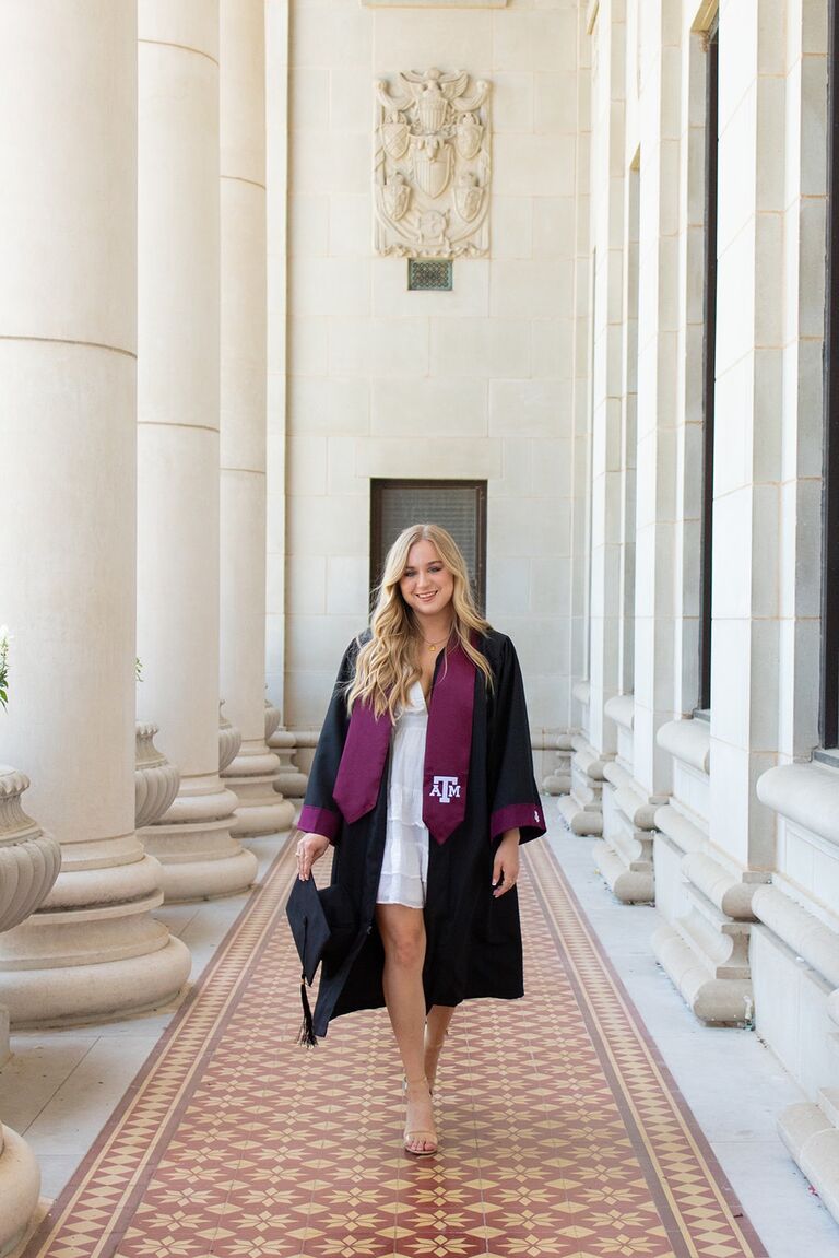 Aubrey graduated from Texas A&M in the spring of 2022 with a degree in economics and business. She decided to take the next year to study for and take the LSAT and apply to law schools.
