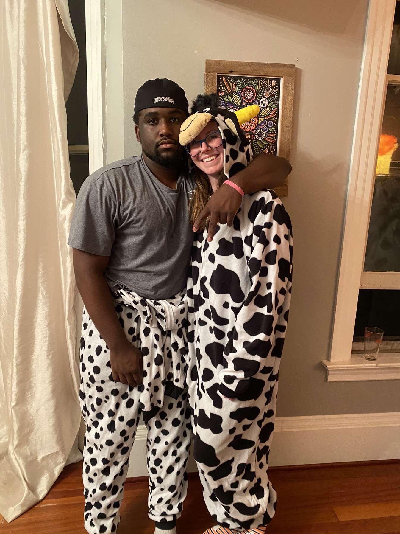 A true Wisconsin Halloween! We blended in with a herd of cows for this Halloween outing and got several moo’s while walking downtown. You’d never be able to tell that neither of us are from the Cheese State with the way it’s grown on us. 