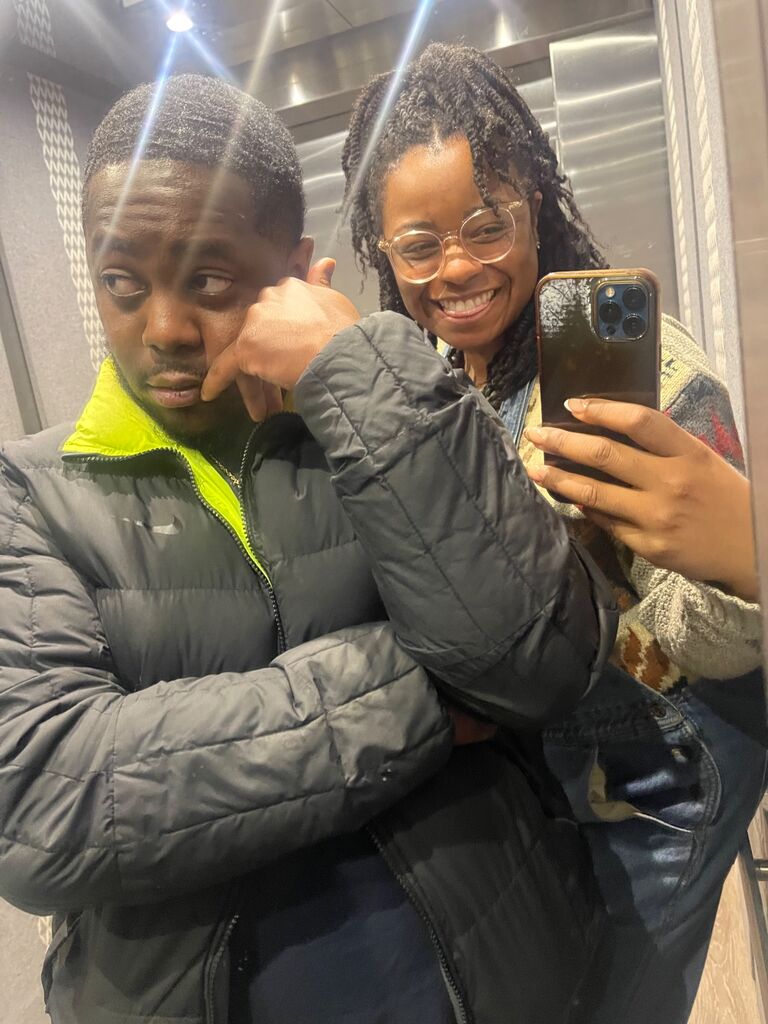A candid elevator ride in Richmond, VA during Thanksgiving weekend. 