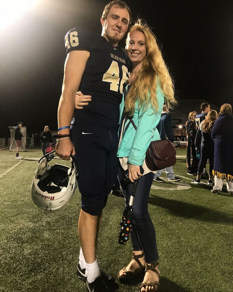 Cheering on my favorite football player 