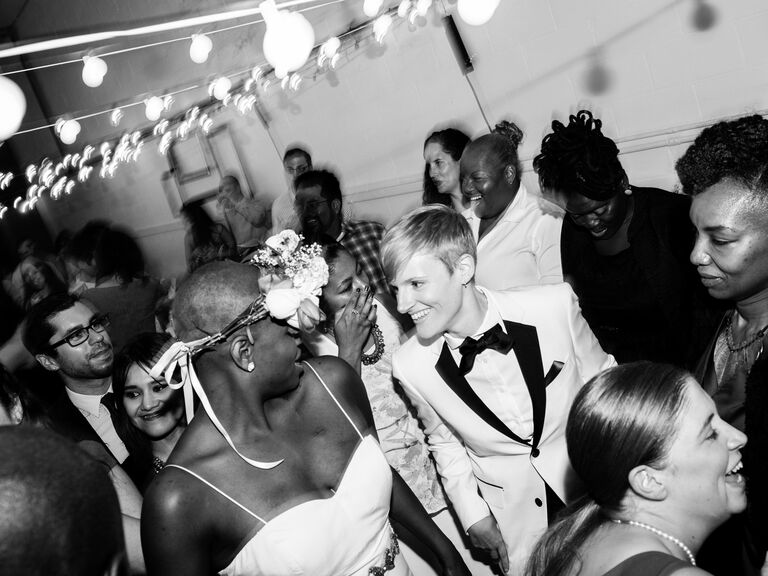 Brides dance at their reception