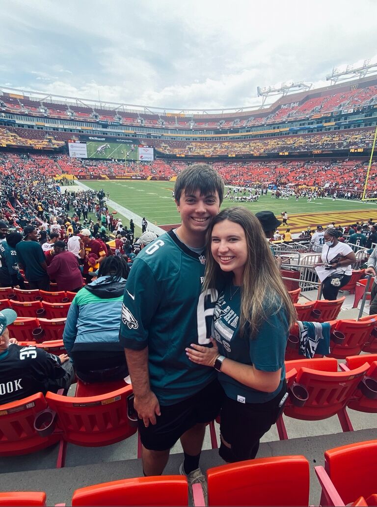 One year anniversary. Ginna's first NFL game seeing the best team the Philadelphia Eagles!  