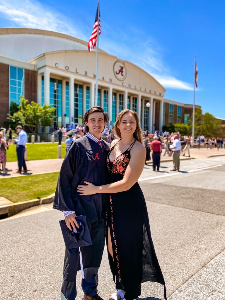 We gradated college in 2021! Connor graduated from UA in the Spring with a degree in Criminal Justice. Emily graduated in the Fall with a degree in Nursing. 