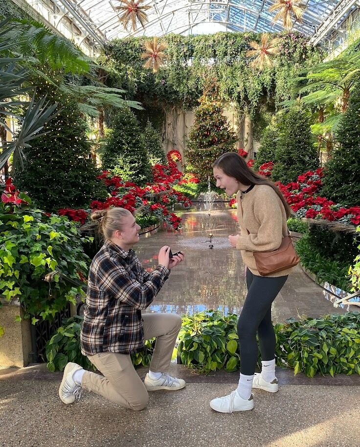 Jørgen surprised me when he came to visit in November of 2022. I had no idea that he came to see me with certain intentions.

On the 26th, we went to Longwood Gardens, and when I least expected it, Jørgen knelt down and proposed to me, asking me to be his wife. 

Truly a dream come true.
