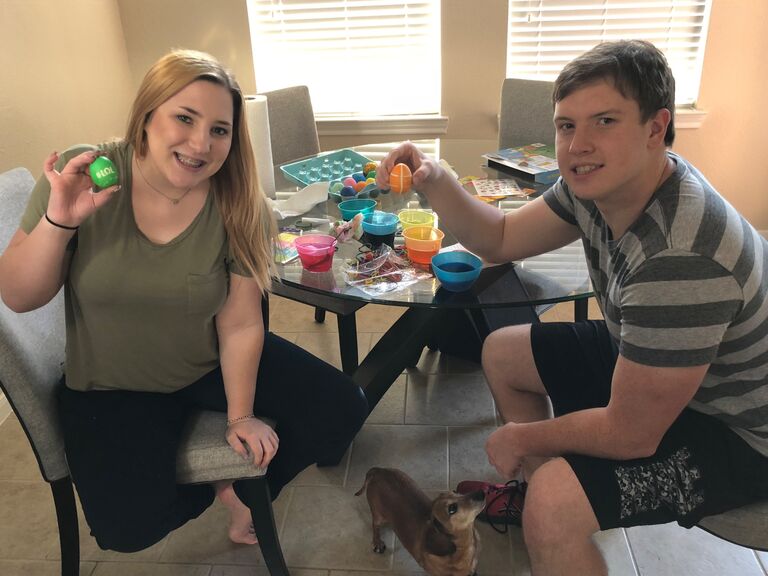 Our first time dying Easter Eggs