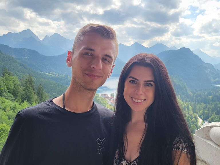 Looking out from Neuschwanstein Castle in Fussen, Germany. 