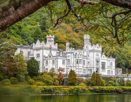 View of the stunning Kylemore Abbey in Ireland