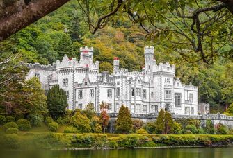 View of the stunning Kylemore Abbey in Ireland