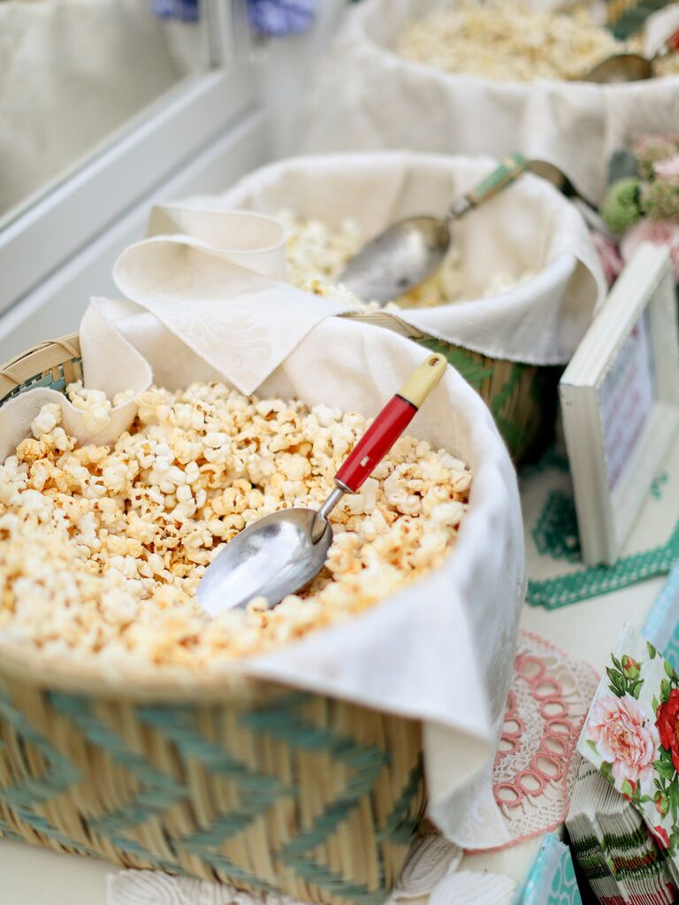 Popcorn at wedding reception