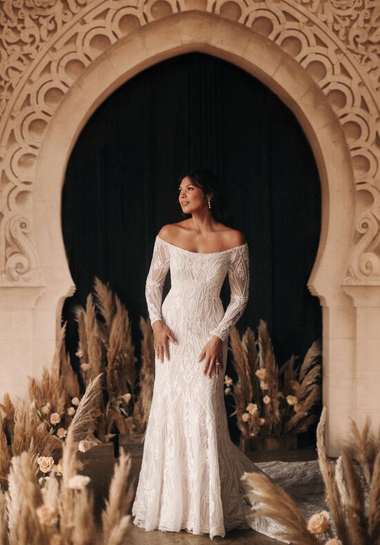 knee length dresses for ladies The Whitby Gown in White Chantilly Lace 14 / White Chantilly Lace