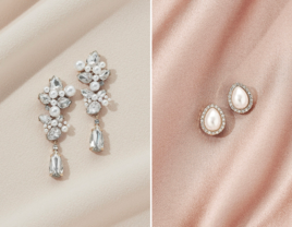 Bridesmaids wearing stud earrings