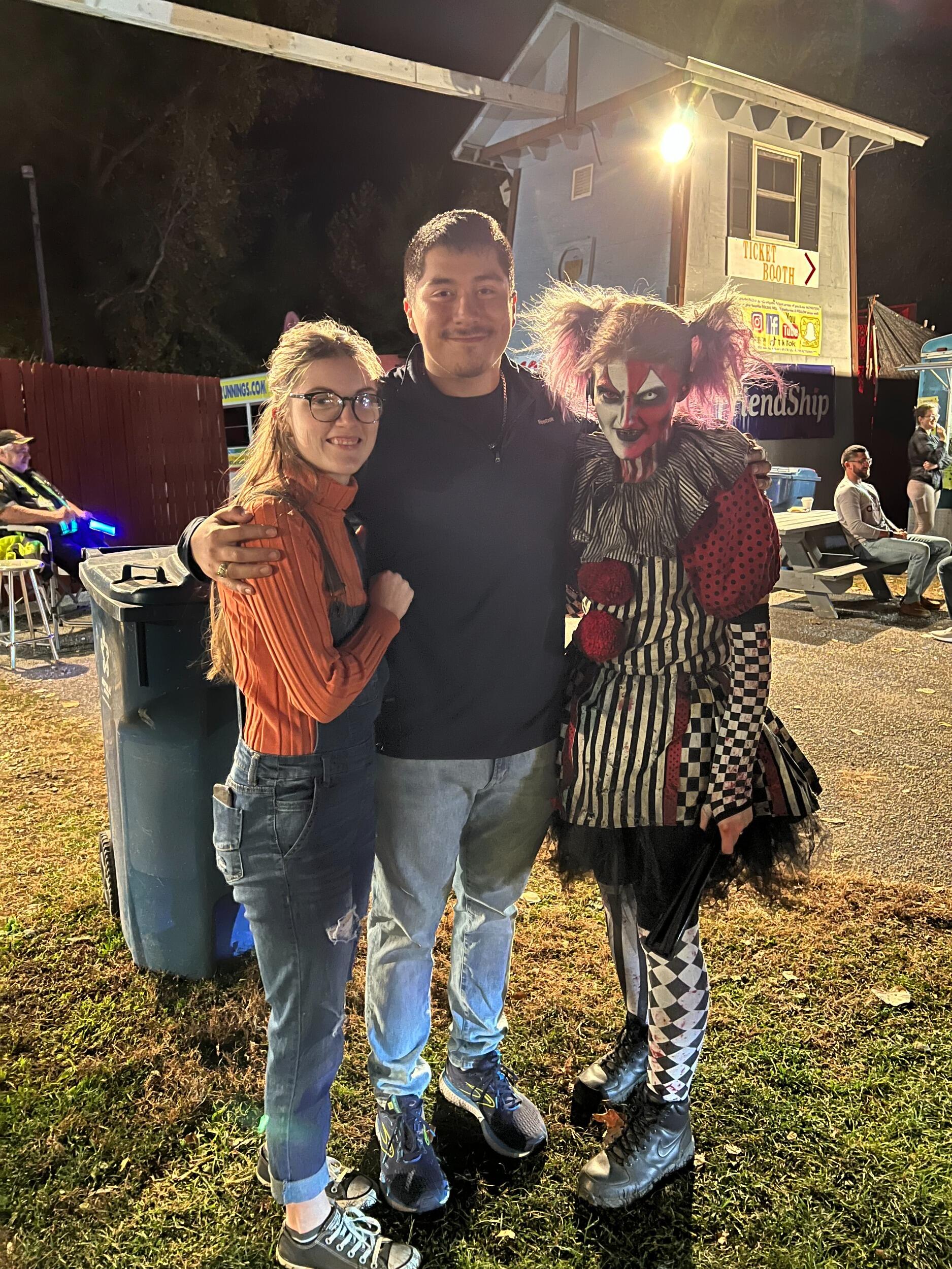 Rachel's first and probably her last time going to a haunted house.