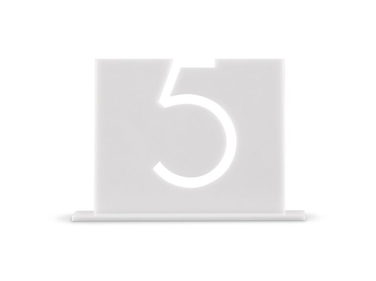 The Knot Shop white acrylic table number