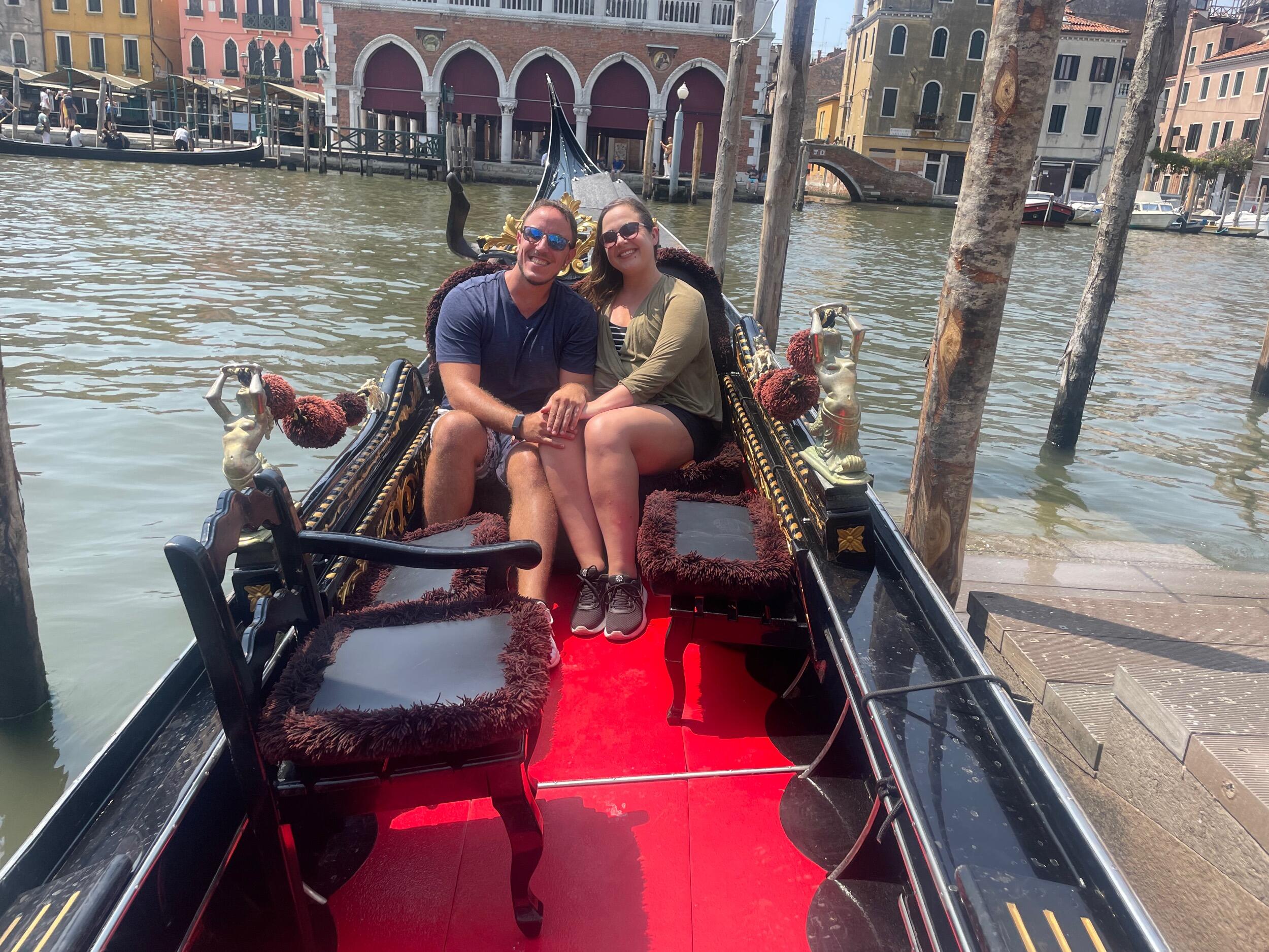 We took a romantic gondola ride down the Canals of Venice, Italy. 
