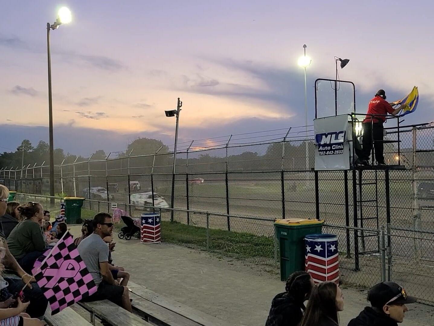 Amanda's first dirt track race! Lance took her to Wilmot. 