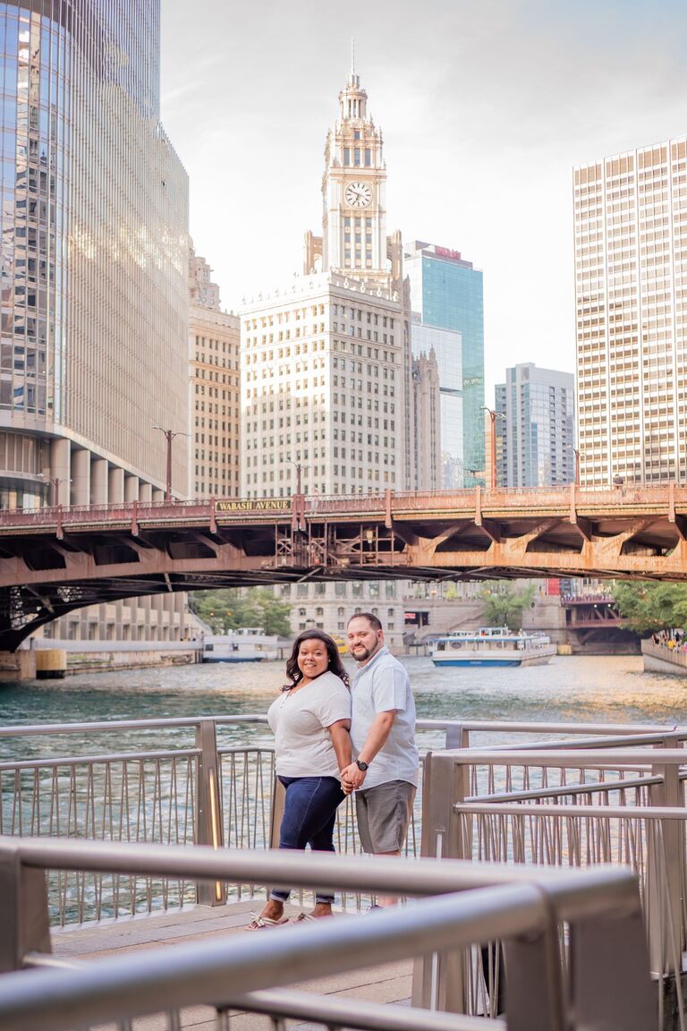 Our Engagement Pictures on the Chicago Riverwalk