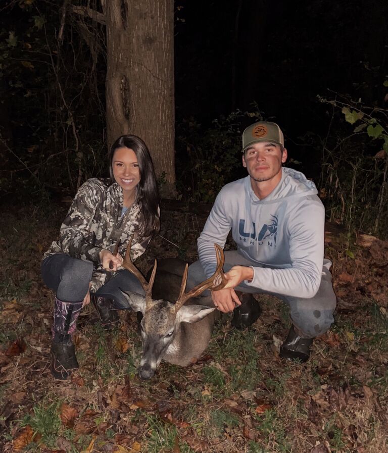 Luke’s buck that Jo, Luke, and Denny had to drag up a massive hill and through thick woods. 