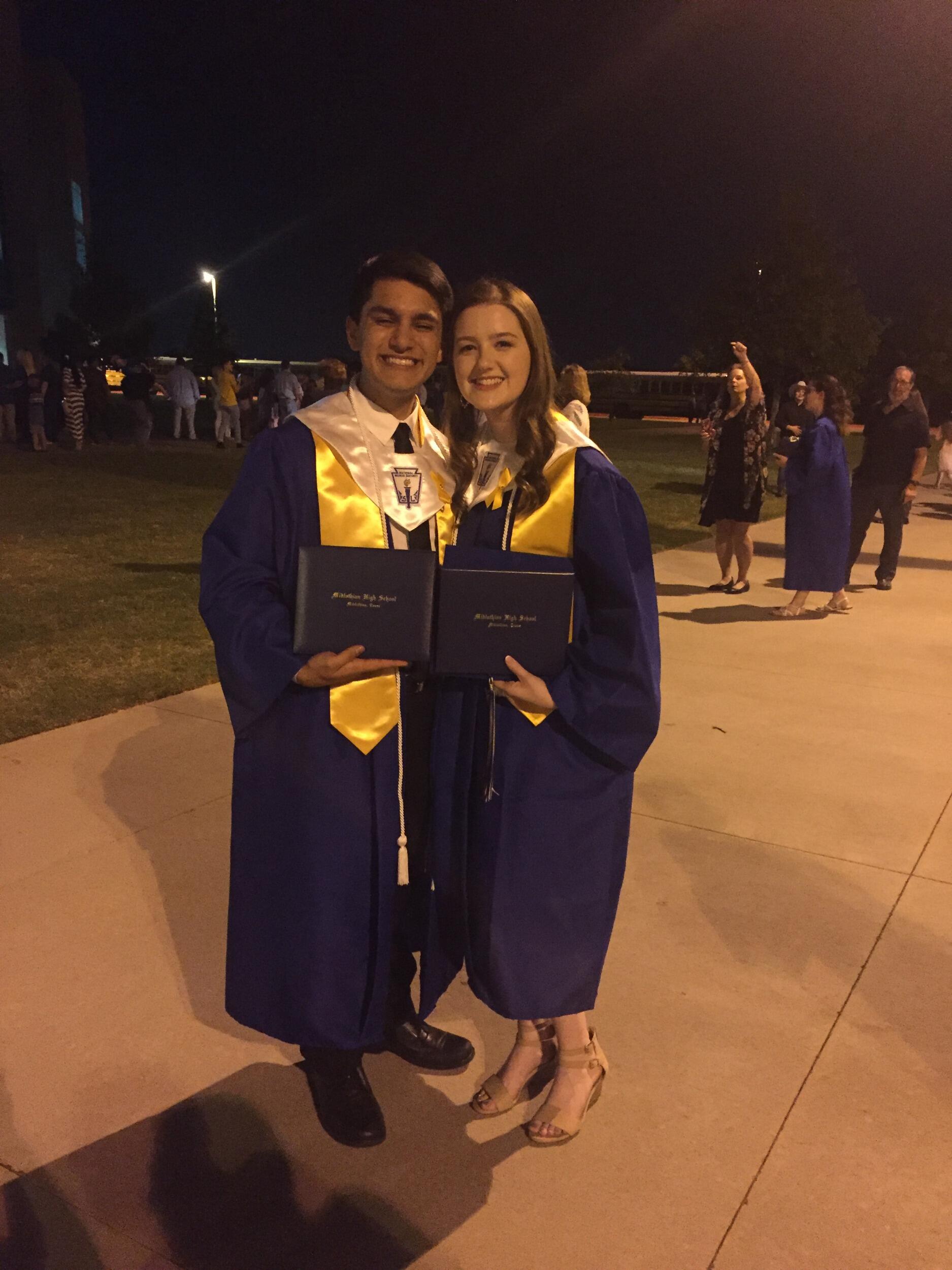Graduating from High School together, class of 2019! We both continued on to the greatest university in the world; Texas A&M!