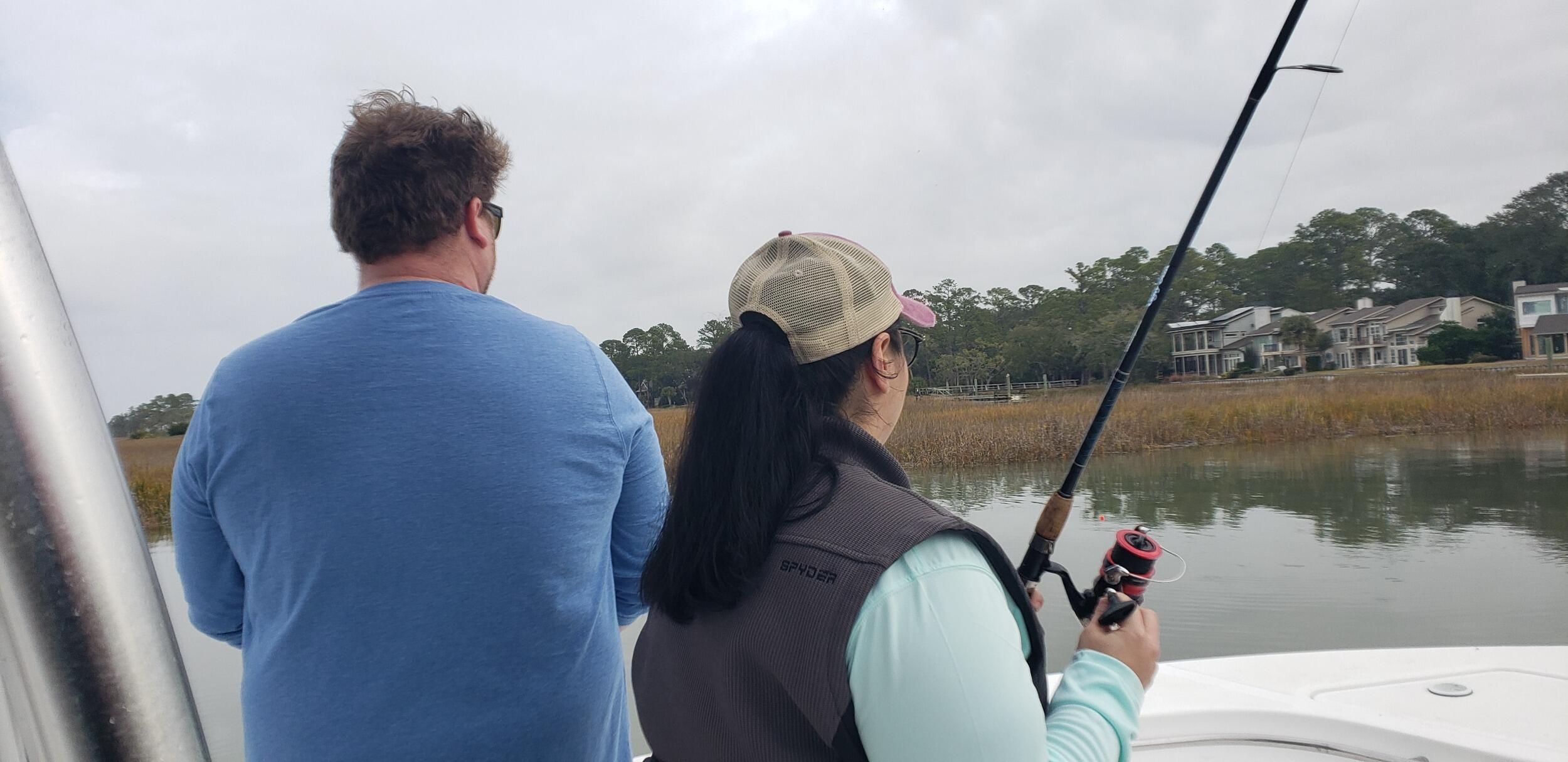 Our first New Year's together, fishing on the Broad River