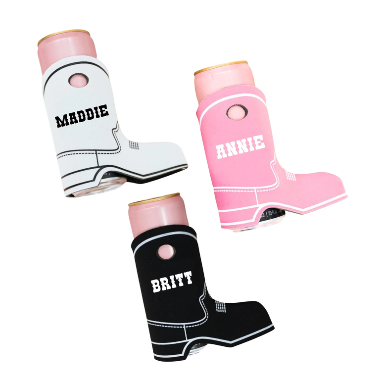 Cowgirl boot drink coolers for your bach party decor